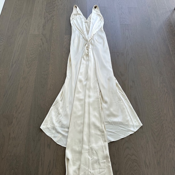 Reformation Margot Wedding Dress Gown Silk Satin Ivory Mermaid Train With Tags 6 - Picture 3 of 14